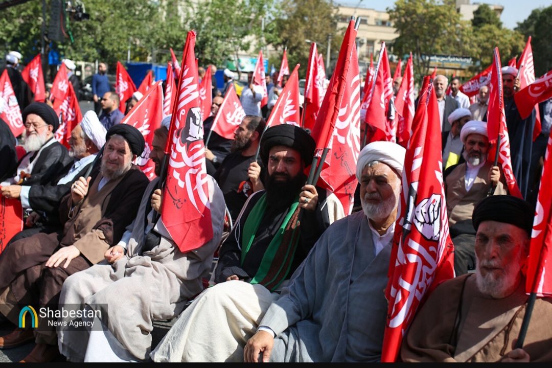 همعهدی سنگربانان مسجد در میدان فلسطین با شعار «مسجد، پایگاه مقاومت و خونخواهی»