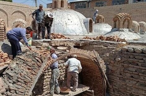 ادامه مرمت حمام تاریخی خواجه نصیر مراغه