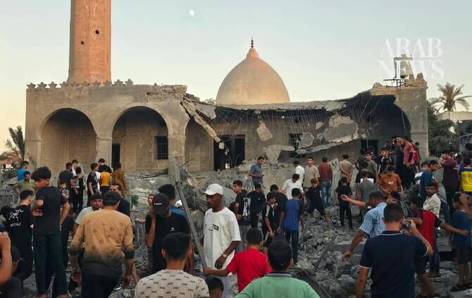 تخریب مسجد تاریخی «ابوسلیم» در حملات صهیونیست‌ها به دیرالبلح