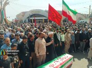 بدرقه پیکر شهید بسیجی و مسجدی در شهرهای بم و بروات