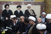 سوگواری فاطمی و بزرگداشت آیت‌الله شبیری زنجانی در حوزه علمیه امام خمینی(ره) کرمانشاه