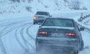 بارش برف و باران در محورهای مواصلاتی استان قزوین