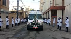 گزارش تصویری| وداع جانسوز کادر درمان با شهیده مدافع سلامت در کرمان