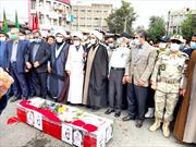 مراسم وداع و خاکسپاری پیکر شهید «علی بیرامی» در پارس آباد برگزار شد