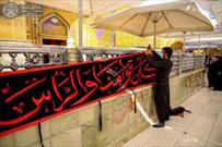 نصب پرچم های مزین به نام رسول الله در آستانه رحلت جانسوزش + تصاویر