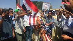 تظاهرات مردم روستاهای سوریه علیه اشغالگران آمریکایی