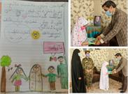 اهدای کتاب دینی مذهبی به دختر شهید مدافع حرم در شیروان