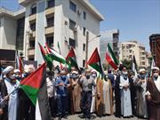 راهپیمایی نمازگزاران ساروی در حمایت از فلسطین