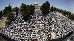 اقامه نماز جمعه ۴۵ هزار فلسطینی در مسجدالاقصی