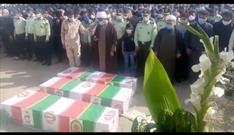 مراسم تشییع پیکر مطهر شهدای نیروی انتظامی در شهر کهنوج برگزار شد 