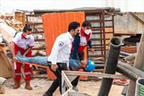 برگزاری مانور منطقه ای نجات از ارتفاع و جستجو و نجات در آوار در شهرستان لامرد