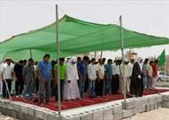 اقامه نماز مردم بحرین بر مساجد ویران شده توسط آل خلیفه