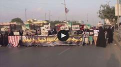 تظاهرات پاکستانی ها برای محکوم کردن تهدیدهای رژیم صهیونیستی علیه جهان اسلام