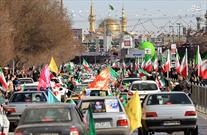 اقشار مختلف مردم در راهپیمایی خودرویی مشهد حضور پیدا کردند