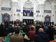 همخوانی گروه سرود ۱۰۰ نفره کانون های مساجد در اردبیل