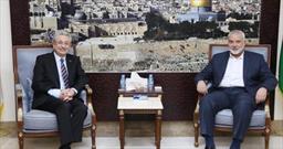 دیدار دبیرکل طرح ابتکار ملی فلسطین با هنیه در دوحه