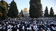 مشارکت گسترده فلسطینیان در نماز جمعه مسجدالاقصی