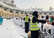 توزیع  وعده غذایی، روزانه میان زائران زن در مسجد الحرام