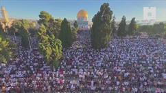 نماز پرشکوه عید قربان در مسجد الاقصی با حضور هزاران فلسطینی