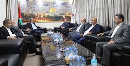 دیدار هیئتی از رهبران حماس با دبیرکل جهاد اسلامی
