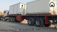 تردد کامیون های حامل امکانات و تجهیزات موکب های اربعین حسینی از مرز مهران