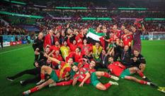 شادی فلسطینیان از پیروزی تیم ملی فوتبال مراکش