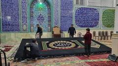 آماده سازی مسجد امام حسین(ع) سعدی شمالی زنجان برای عزاداری ایام فاطمیه