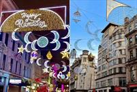 میدان مشهور لندن برای نخستین بار به مناسبت ماه مبارک رمضان تزئین شد