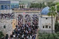 فیلم |  ۱۲۰ هزار فلسطینی نماز عید فطر را در مسجدالاقصی اقامه کردند