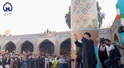 فیلم| استقبال پرشور مردم از رئیس‌جمهور در حرم حضرت زینب (سلام‌الله علیها)