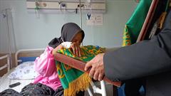 گزارش تصویری| عیادت خادمان حرم رضوی از بیماران بیمارستان امام علی(ع) سربیشه