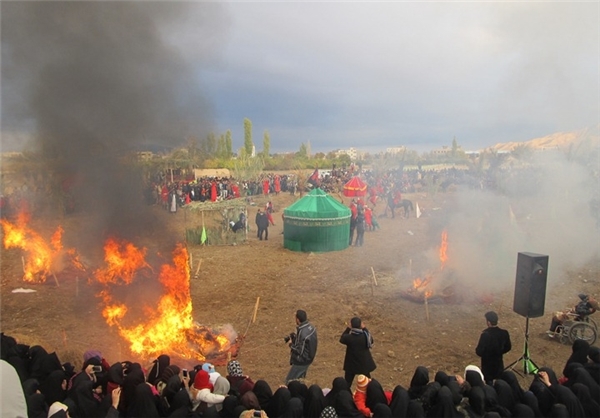 نمایشگاه واقعه عاشورا درحسینیه اعظم بسطام برپا شد