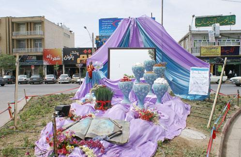 تدارک شهرداری ایلام برای استقبال از گردشگران با نصب چهار سفره هفت سین