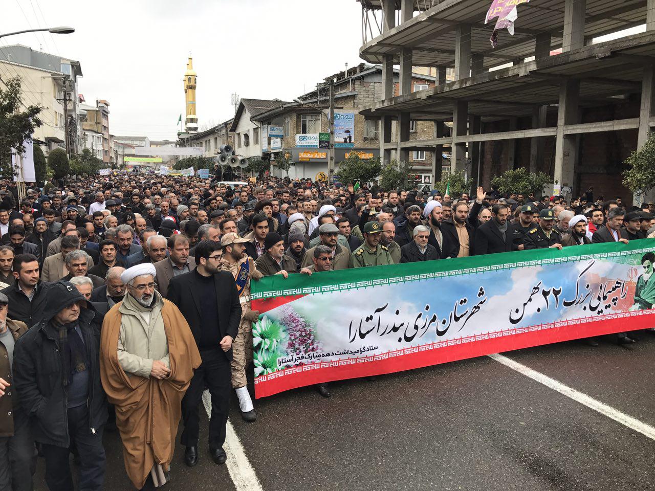 پوشش حماسه حضور مردم آستارا در راهپیمایی ۲۲ بهمن توسط ۱۶ خبرنگار