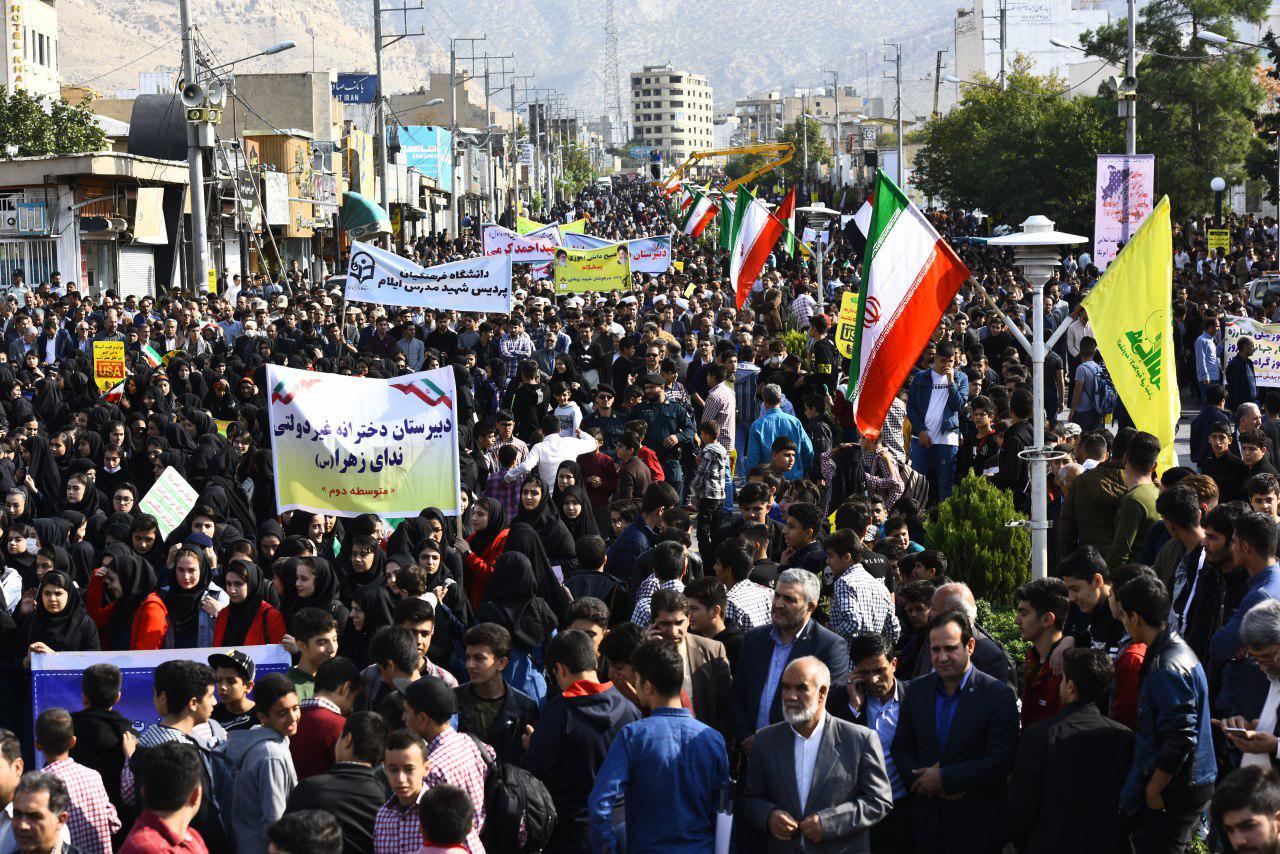 همه آمدند/ فریاد «مرگ بر آمریکا» در ایلام طنین‌انداز شد