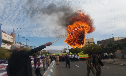 راهپیمایی ۱۳ آبان در سرایان برگزار شد