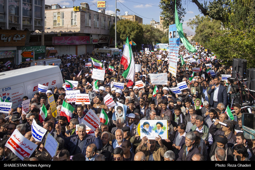 راهپیمایی ضد خرابکاری در شیراز برگزار شد