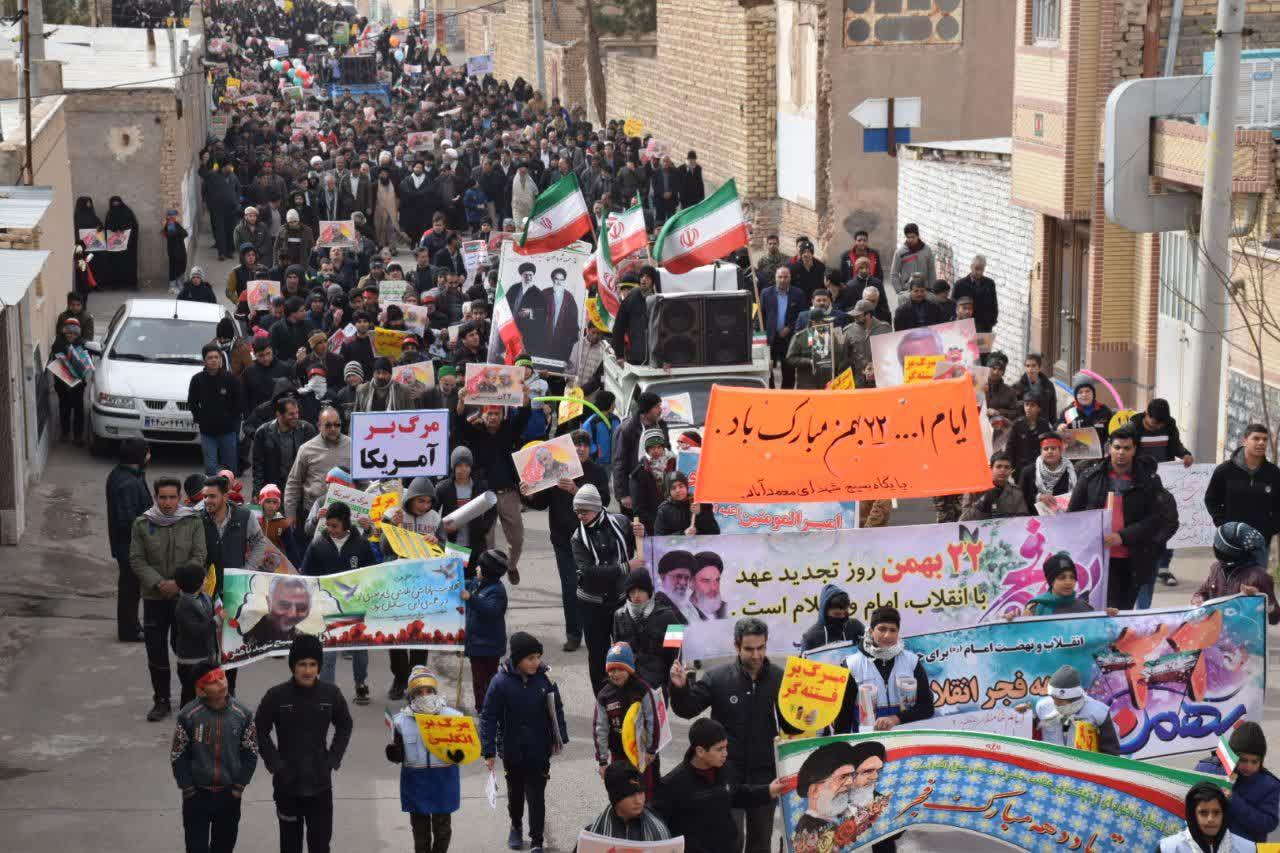 راهپیمایی ۲۲ بهمن در ابوزیدآباد/ جشن پیروزی انقلاب رنگ و بوی مقاومت داشت