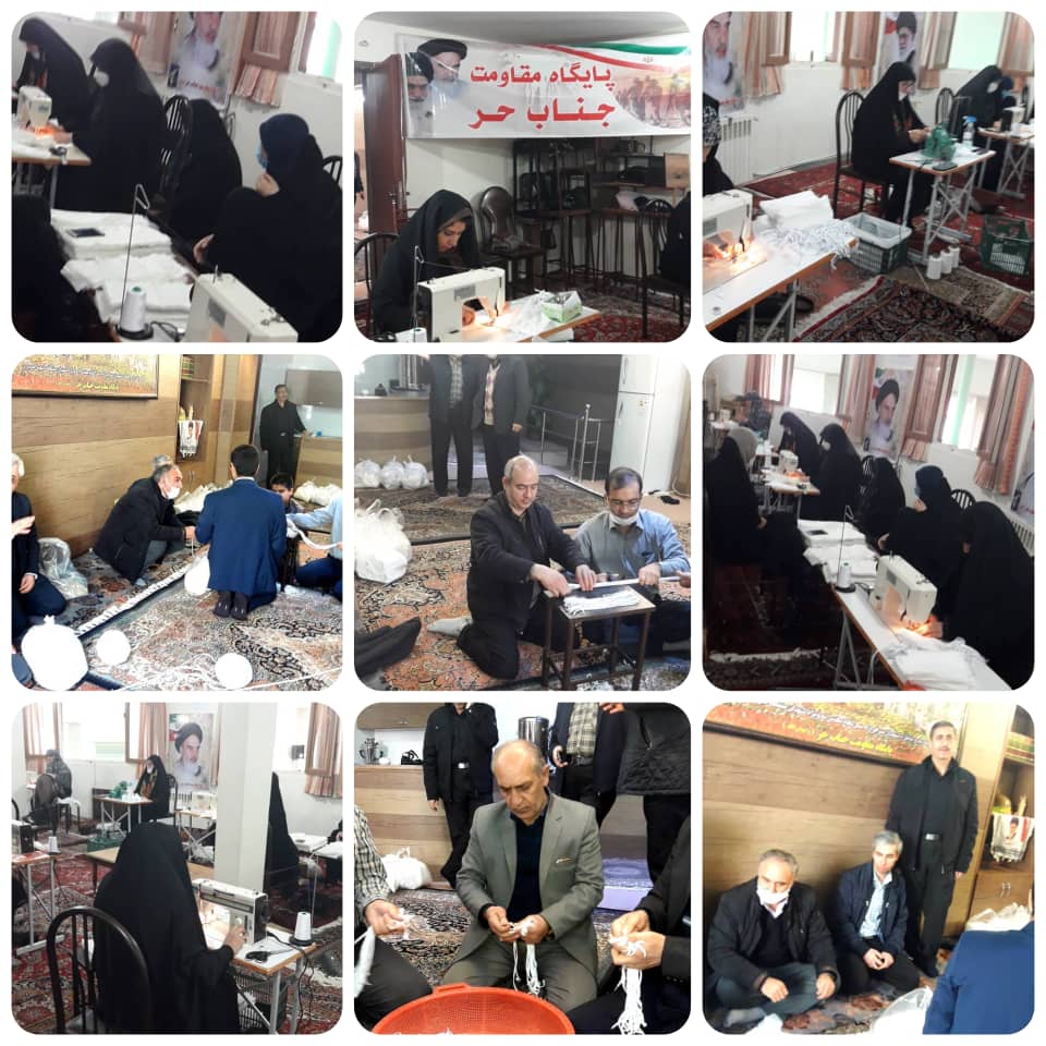 کارگاه تولید ماسک در مسجد حاج یوسف تبریز برپا پاشد