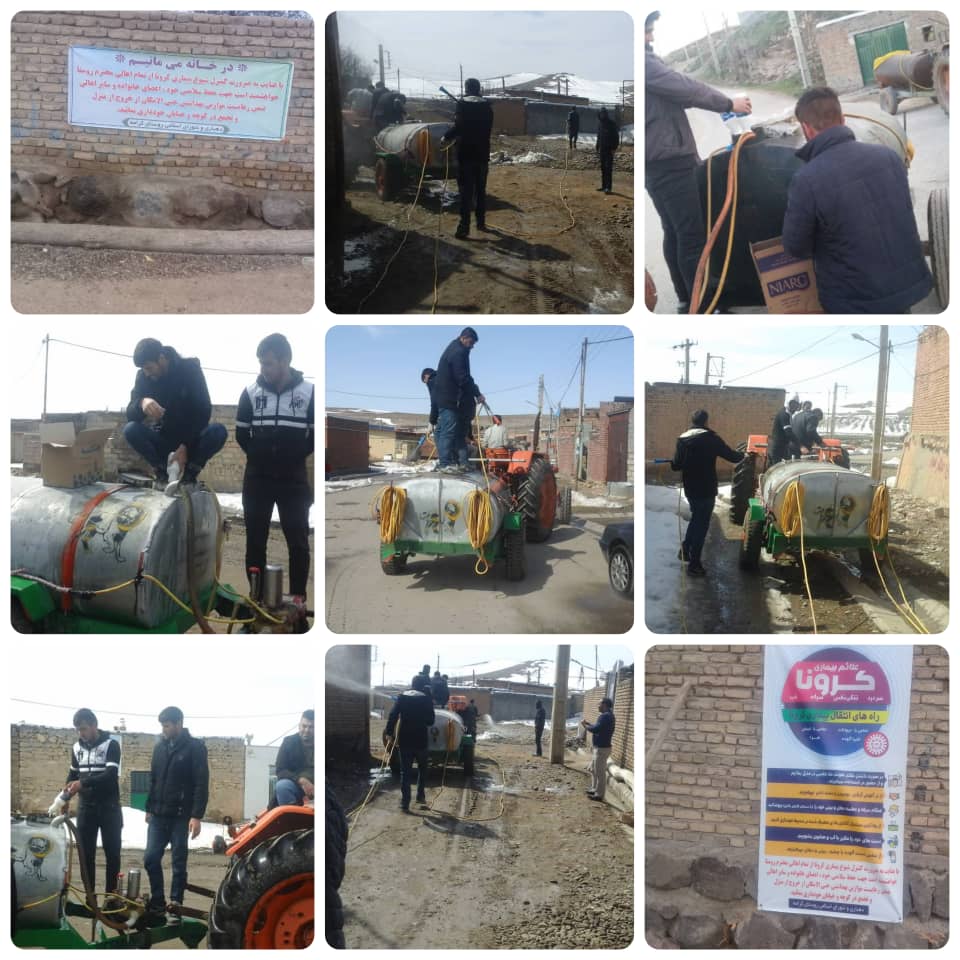 تلاش جوانان مسجدی روستای کرامه در مبارزه با کرونا