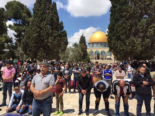 اقامه نماز جمعه ۱۵ هزار فلسطینی در مسجدالاقصی