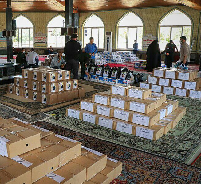 توزیع یکهزار و ۵۰۰ بسته معیشتی سهم سپاه نکادر کمک های مومنانه
