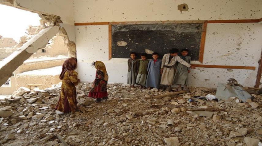 گزارش یونیسف از مدارس تخریب‌شده یمن توسط عربستان 