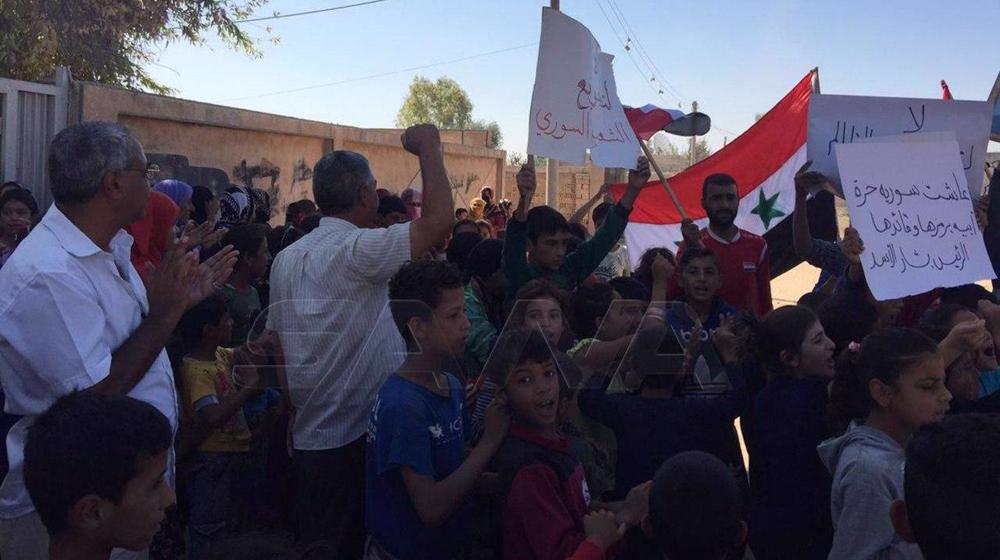 تحصن مردم روستاهای سوریه برای خروج اشغالگران آمریکایی 
