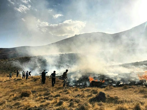 حریق در ارتفاعات روستای ون کاشان مهار شد