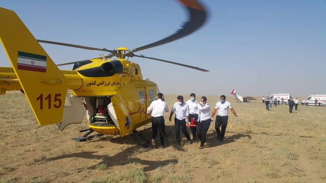 سقوط هواپیمای تک موتوره در اطراف فرودگاه آزادی نظر آباد کرج 