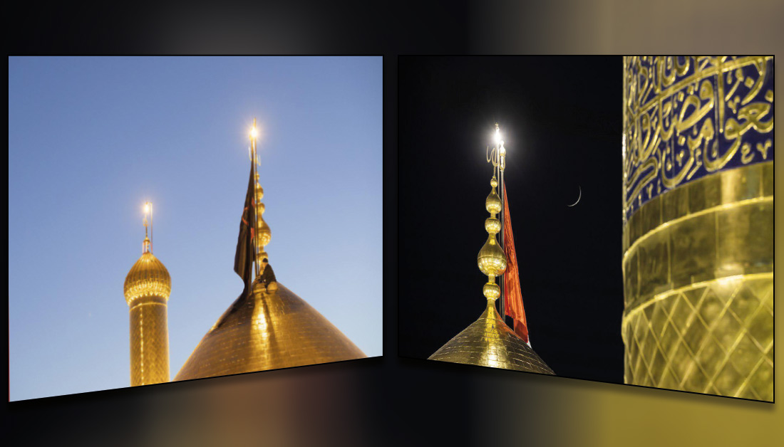 مراسم اهتزاز پرچم سرخ در آستان‌های مقدس حسینی و عباسی(ع)+ عکس
