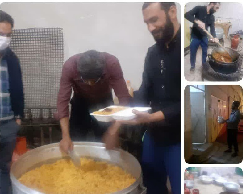 پخت و پخش ۲۵۰ پرس نذری بین نیازمندان محل توسط کانون باب الحوائج(ع) یزد  