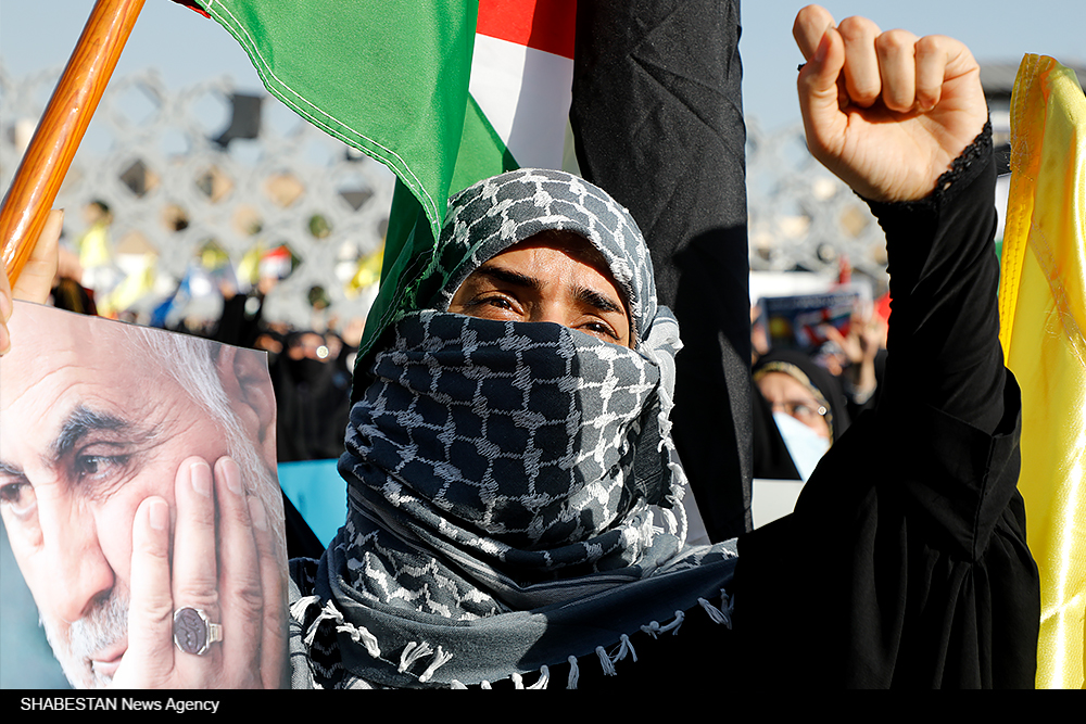 تجمع مردمی به مناسبت پیروزی ملت  فلسطین