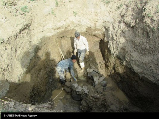 قنات روستای هرستانه لایروبی شد